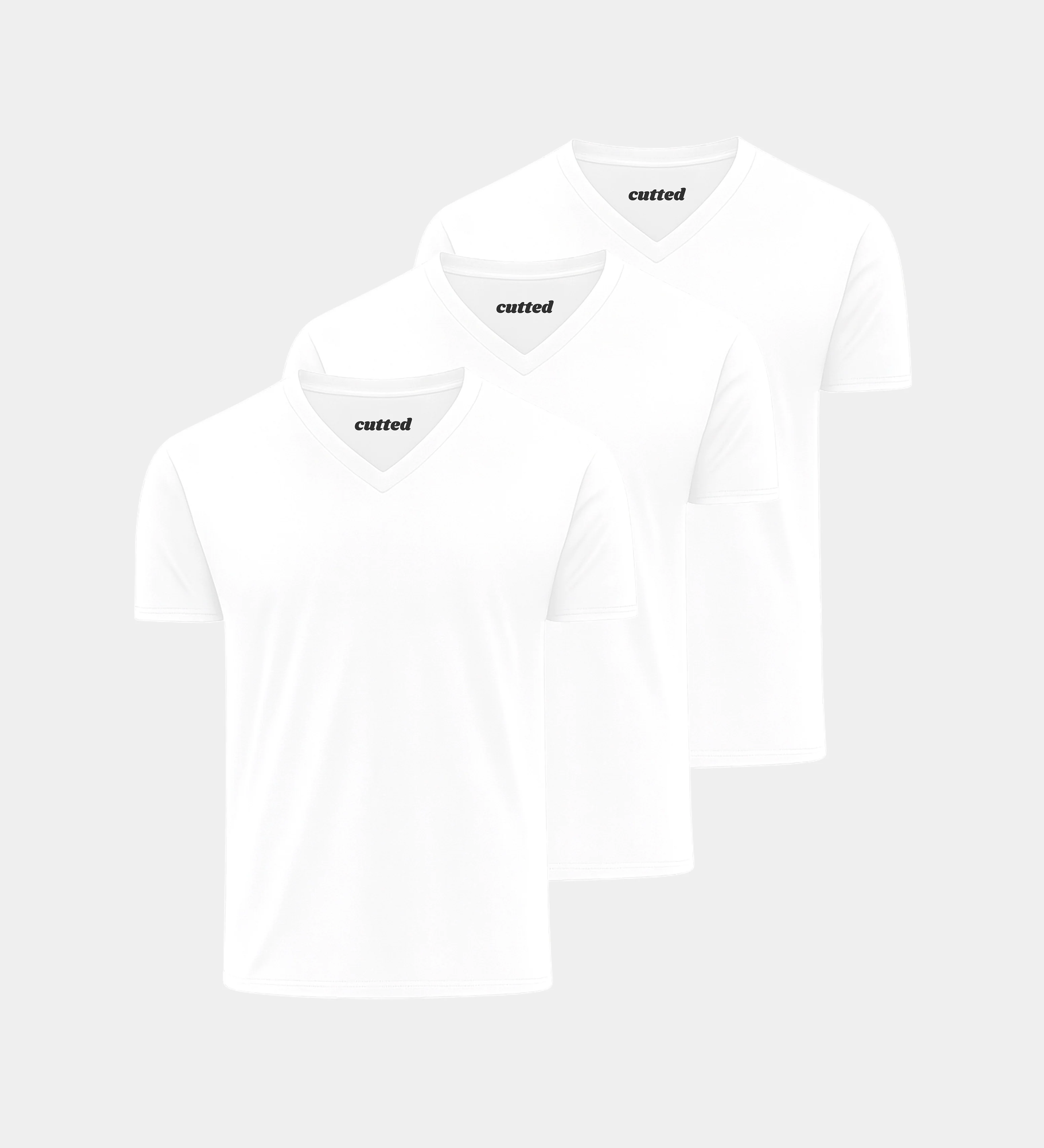 V-Neck All White 3er Pack